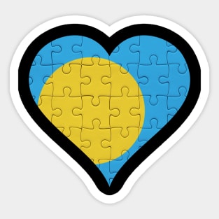 Palauan Jigsaw Puzzle Heart Design - Gift for Palauan With Palau Roots Sticker